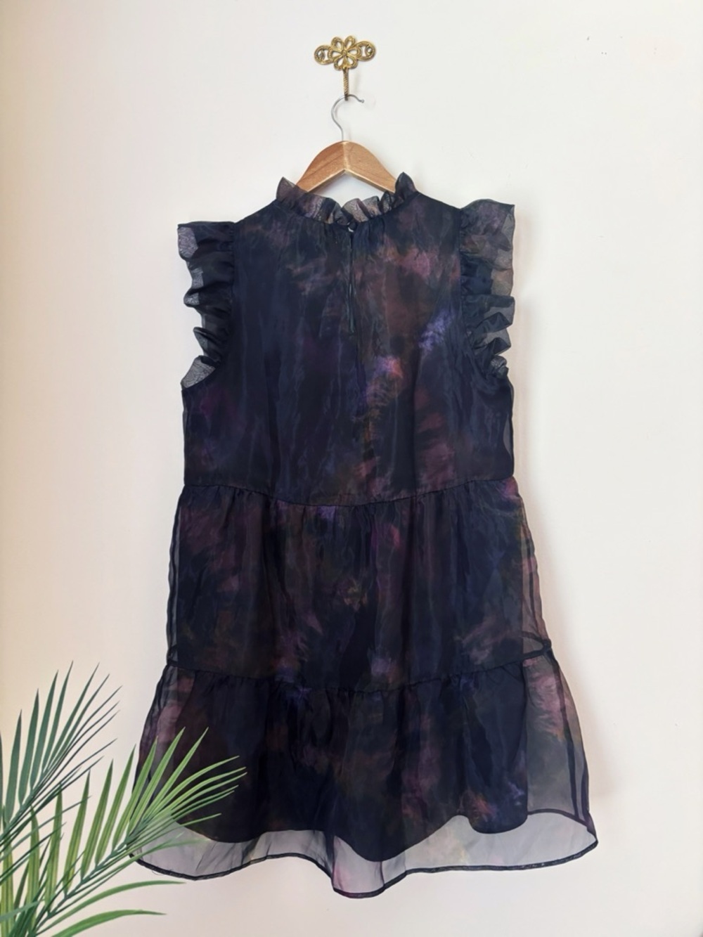 Marie Oliver Black Moon Tye Dye Taren Ruffle Mini Dress Small - Picture 5 of 7